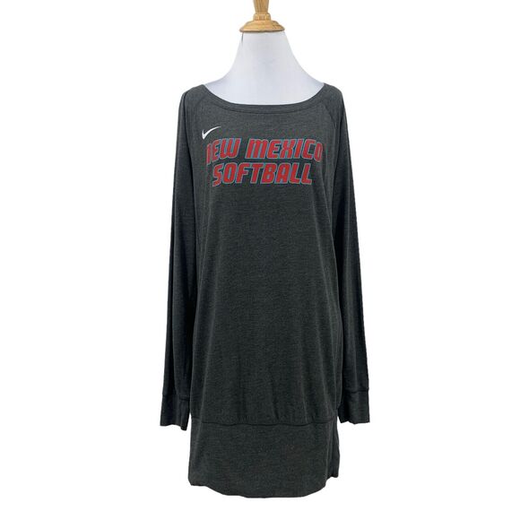 Nike Dri Fit Tunic Sweater Dress Womens M Medium Gray New Mexico Softball Swoosh - Picture 1 of 12
